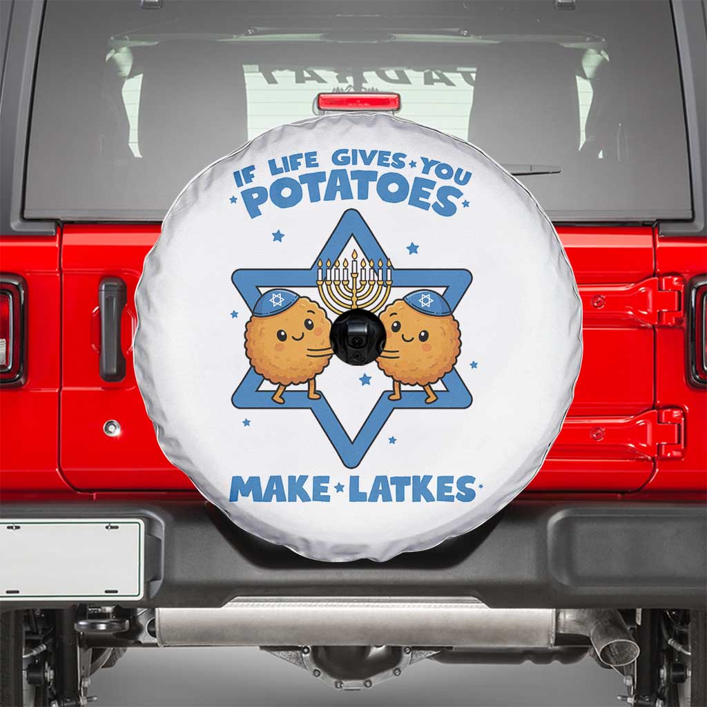 Funny Hanukkah Gift Spare Tire Cover If Life Gives You Potatoes Make Latkes - Wonder Print Shop