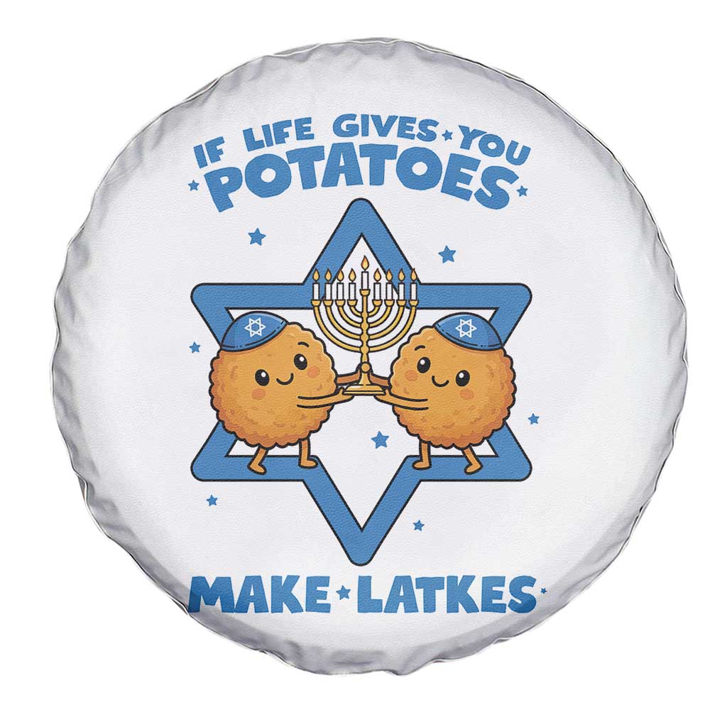 Funny Hanukkah Gift Spare Tire Cover If Life Gives You Potatoes Make Latkes - Wonder Print Shop