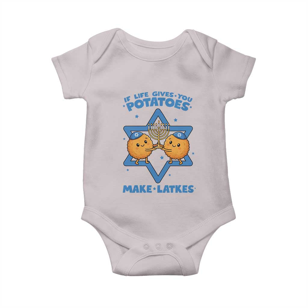 Funny Hanukkah Gift Baby Onesie If Life Gives You Potatoes Make Latkes - Wonder Print Shop