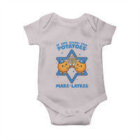 Funny Hanukkah Gift Baby Onesie If Life Gives You Potatoes Make Latkes - Wonder Print Shop