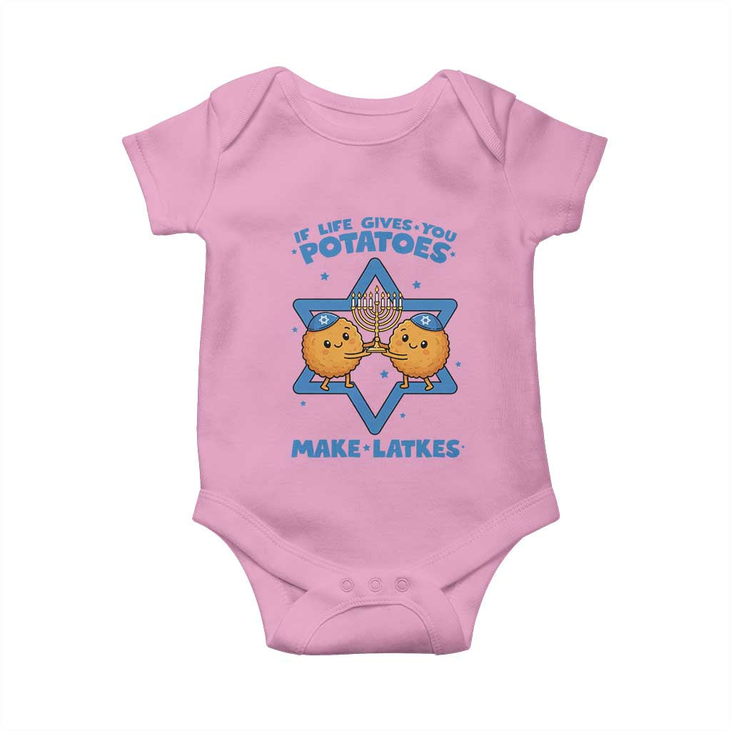 Funny Hanukkah Gift Baby Onesie If Life Gives You Potatoes Make Latkes - Wonder Print Shop