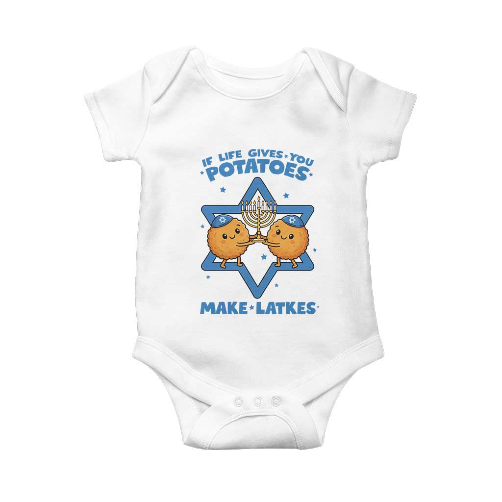 Funny Hanukkah Gift Baby Onesie If Life Gives You Potatoes Make Latkes - Wonder Print Shop