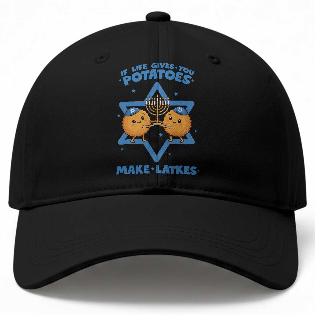 Funny Hanukkah Gift Baseball Cap If Life Gives You Potatoes Make Latkes