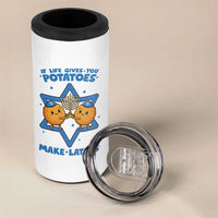 Funny Hanukkah Gift 4 in 1 Can Cooler Tumbler If Life Gives You Potatoes Make Latkes - Wonder Print Shop