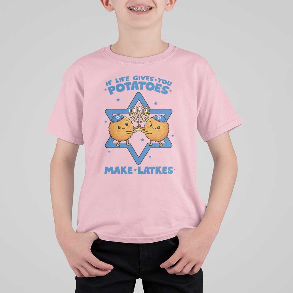 Funny Hanukkah Gift T Shirt For Kid If Life Gives You Potatoes Make Latkes - Wonder Print Shop