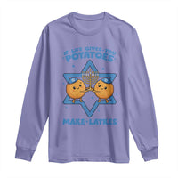 Funny Hanukkah Gift Long Sleeve Shirt If Life Gives You Potatoes Make Latkes - Wonder Print Shop
