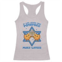 Funny Hanukkah Gift Racerback Tank Top If Life Gives You Potatoes Make Latkes - Wonder Print Shop