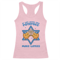 Funny Hanukkah Gift Racerback Tank Top If Life Gives You Potatoes Make Latkes - Wonder Print Shop
