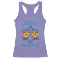 Funny Hanukkah Gift Racerback Tank Top If Life Gives You Potatoes Make Latkes - Wonder Print Shop