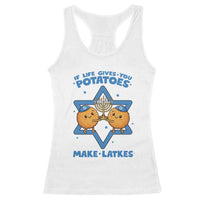 Funny Hanukkah Gift Racerback Tank Top If Life Gives You Potatoes Make Latkes - Wonder Print Shop