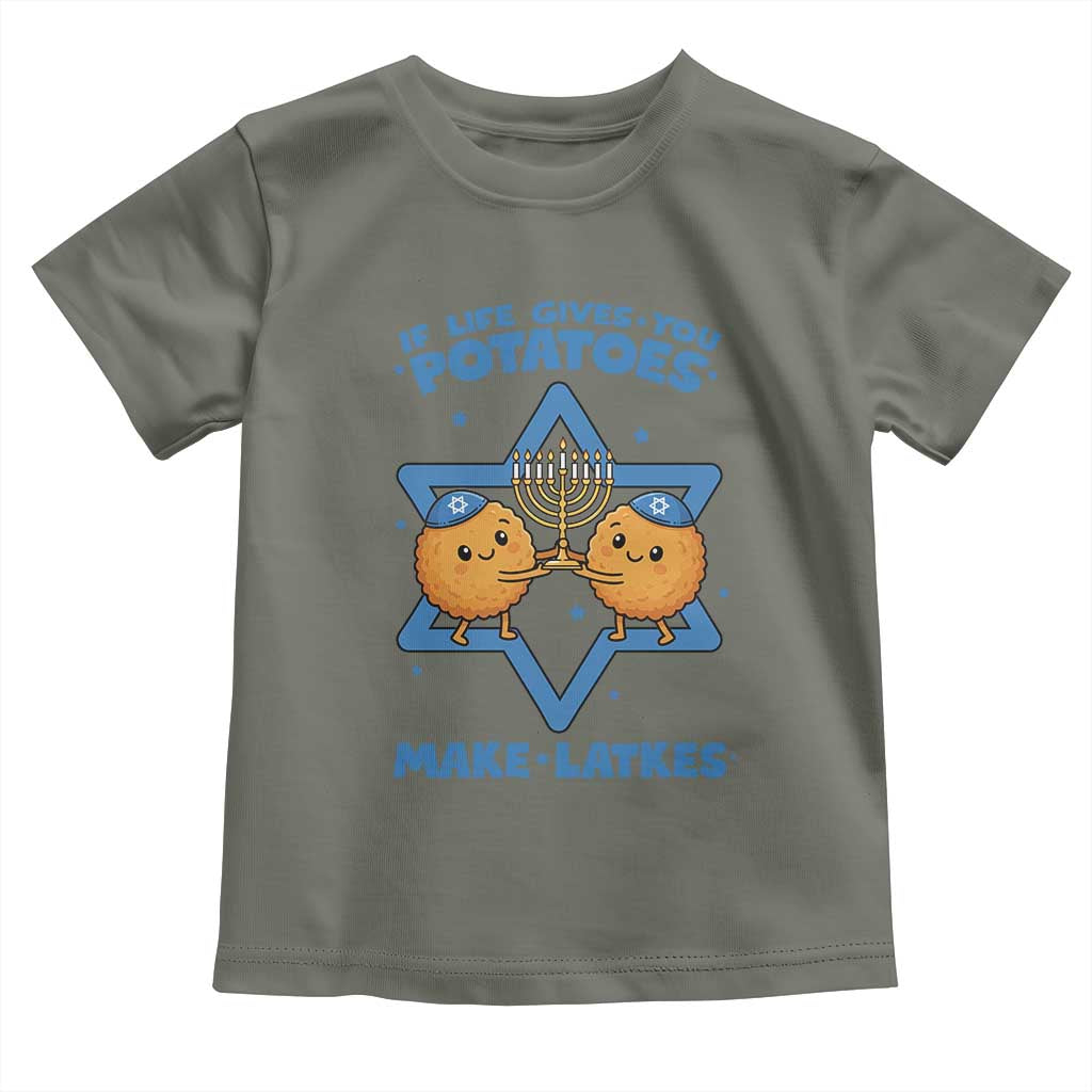 Funny Hanukkah Gift Toddler T Shirt If Life Gives You Potatoes Make Latkes - Wonder Print Shop