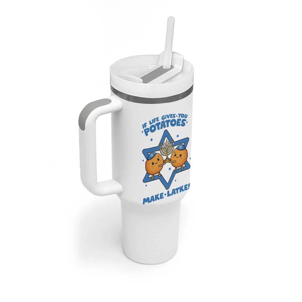 Funny Hanukkah Gift Tumbler With Handle If Life Gives You Potatoes Make Latkes - Wonder Print Shop