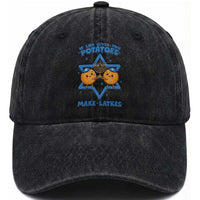 Funny Hanukkah Gift Washed Cotton Baseball Cap If Life Gives You Potatoes Make Latkes