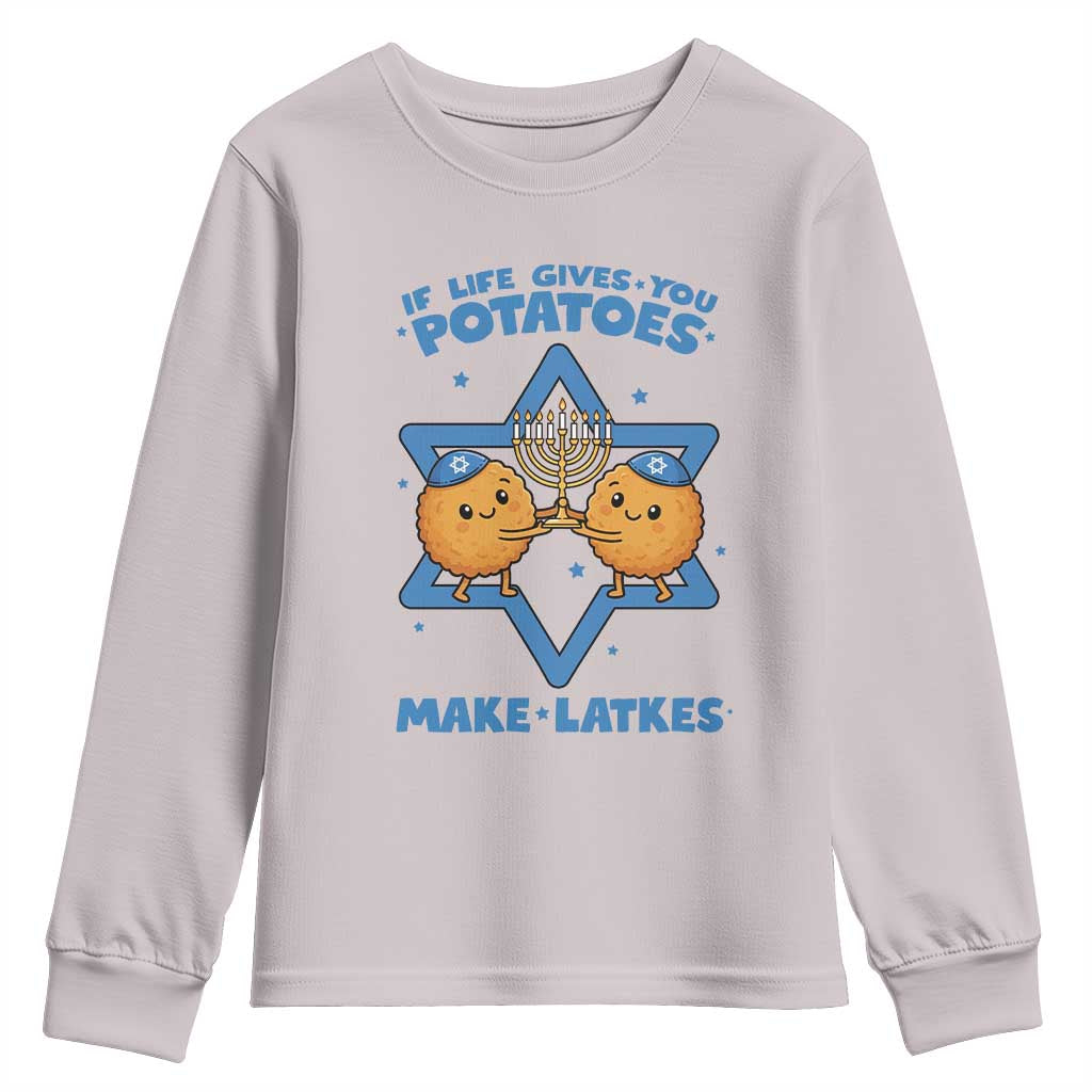 Funny Hanukkah Gift Youth Sweatshirt If Life Gives You Potatoes Make Latkes - Wonder Print Shop