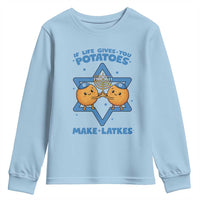 Funny Hanukkah Gift Youth Sweatshirt If Life Gives You Potatoes Make Latkes - Wonder Print Shop