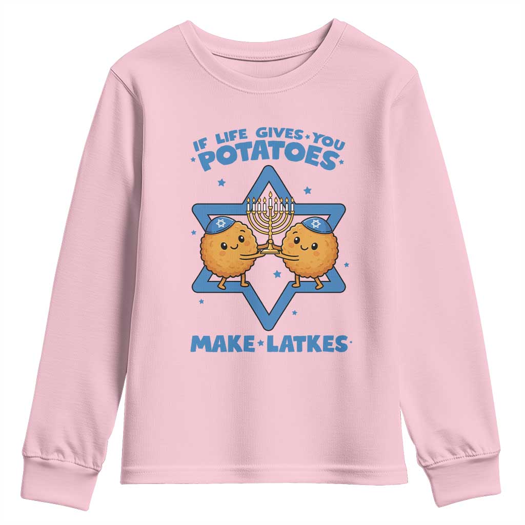 Funny Hanukkah Gift Youth Sweatshirt If Life Gives You Potatoes Make Latkes - Wonder Print Shop