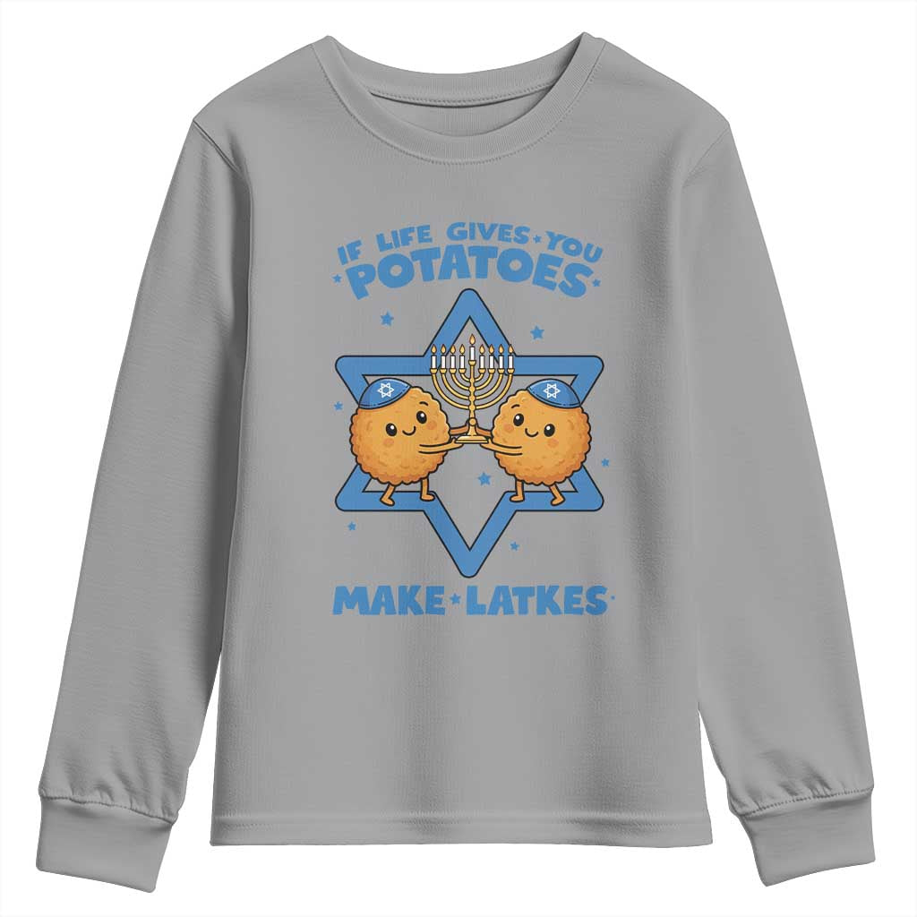 Funny Hanukkah Gift Youth Sweatshirt If Life Gives You Potatoes Make Latkes - Wonder Print Shop