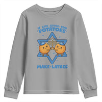 Funny Hanukkah Gift Youth Sweatshirt If Life Gives You Potatoes Make Latkes - Wonder Print Shop