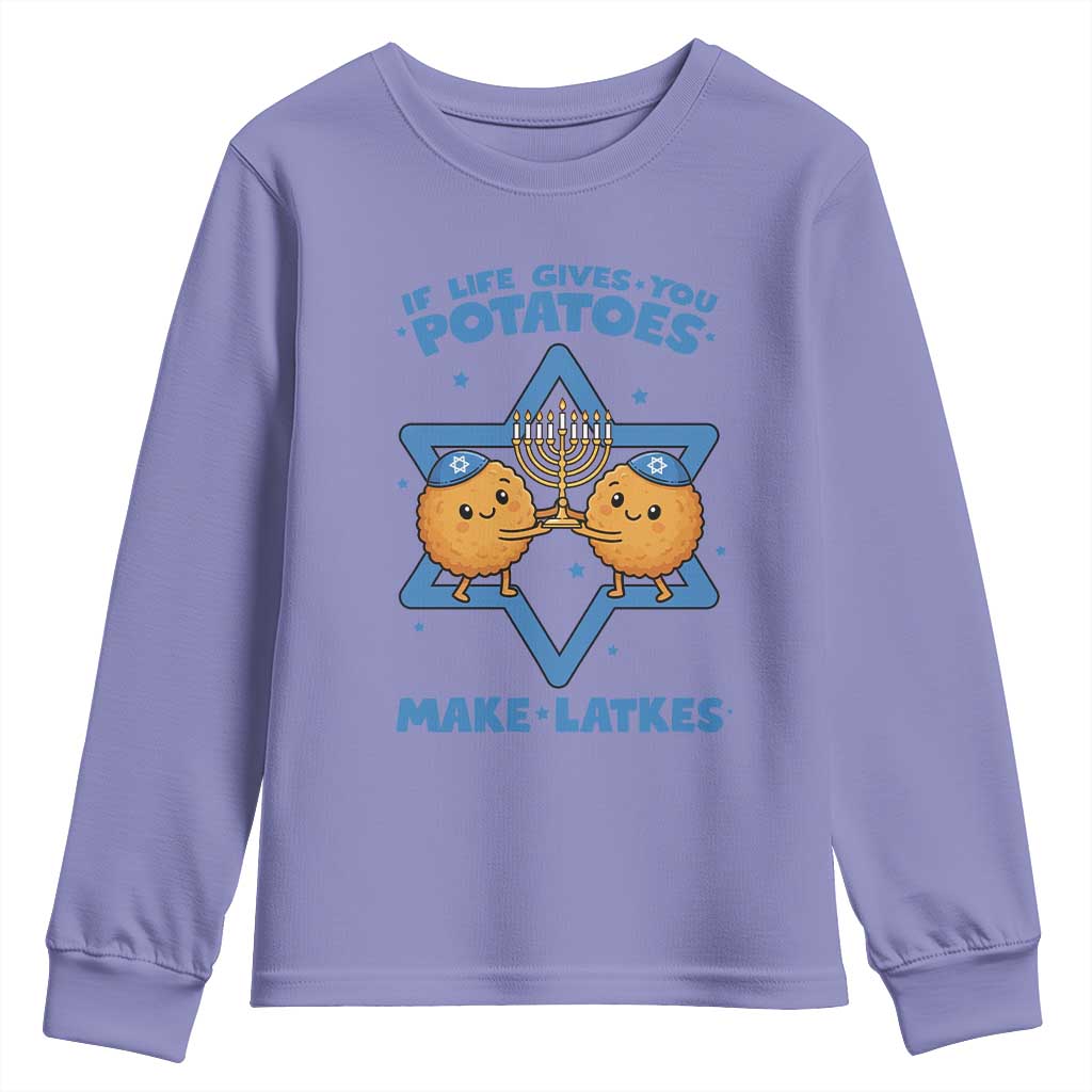 Funny Hanukkah Gift Youth Sweatshirt If Life Gives You Potatoes Make Latkes - Wonder Print Shop