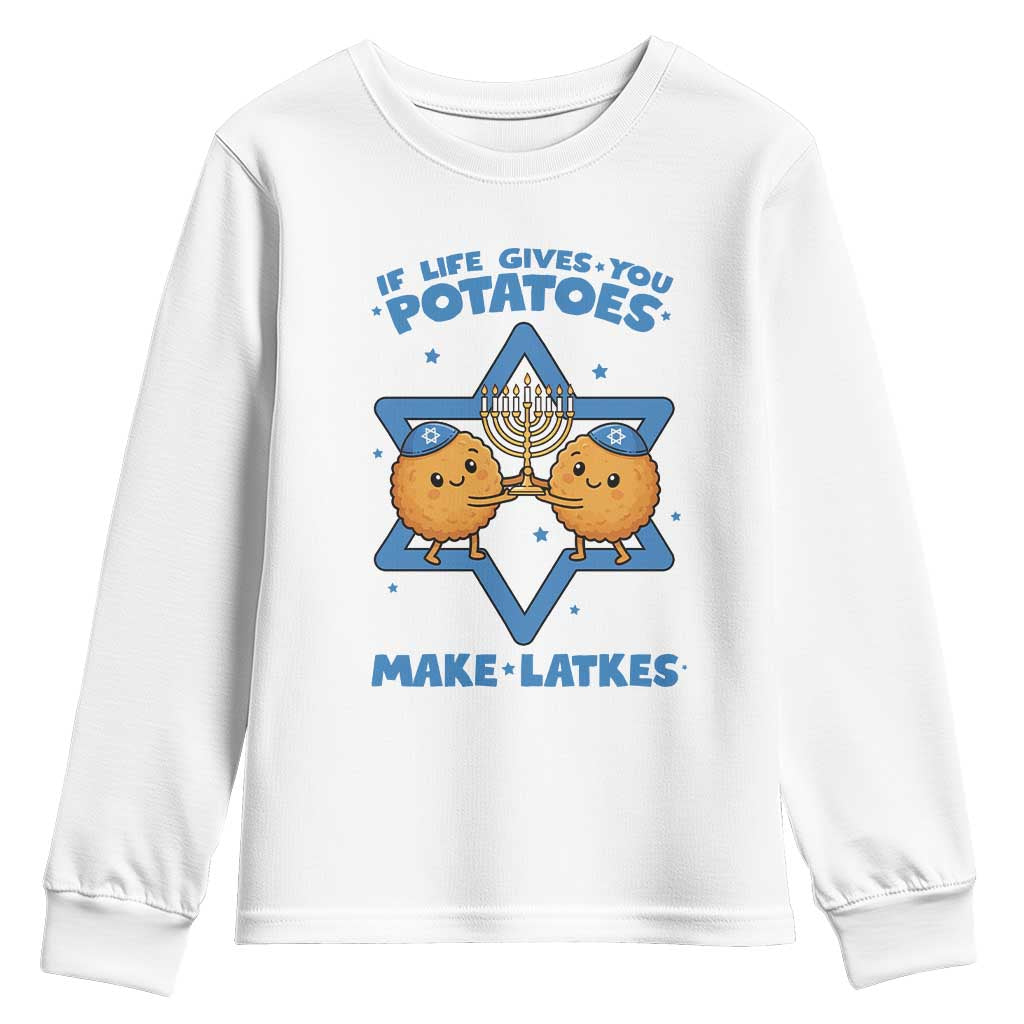Funny Hanukkah Gift Youth Sweatshirt If Life Gives You Potatoes Make Latkes - Wonder Print Shop
