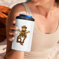 Funny Frog Cowboy Six Seven Meme 4 in 1 Can Cooler Tumbler 67 Doot Doot Western Animal Trend Gift - Wonder Print Shop