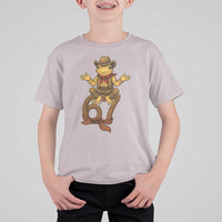 Funny Frog Cowboy Six Seven Meme T Shirt For Kid 67 Doot Doot Western Animal Trend Gift - Wonder Print Shop
