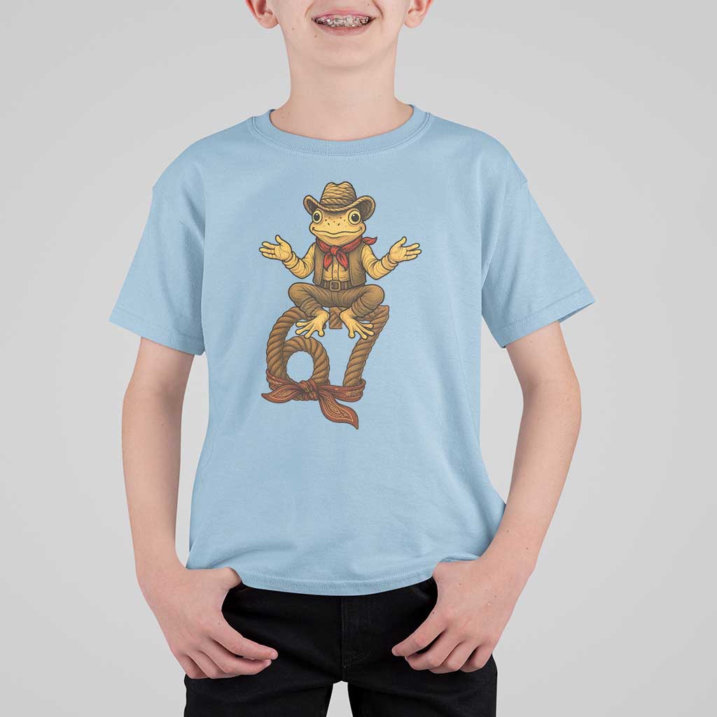 Funny Frog Cowboy Six Seven Meme T Shirt For Kid 67 Doot Doot Western Animal Trend Gift - Wonder Print Shop