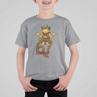 Funny Frog Cowboy Six Seven Meme T Shirt For Kid 67 Doot Doot Western Animal Trend Gift - Wonder Print Shop