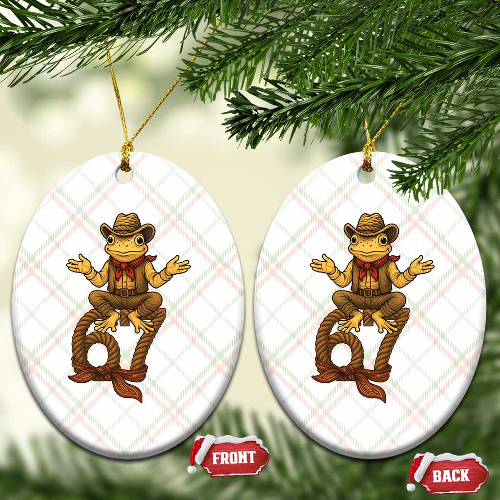 Funny Frog Cowboy Six Seven Meme Ceramic Ornament 67 Doot Doot Western Animal Trend Gift - Wonder Print Shop