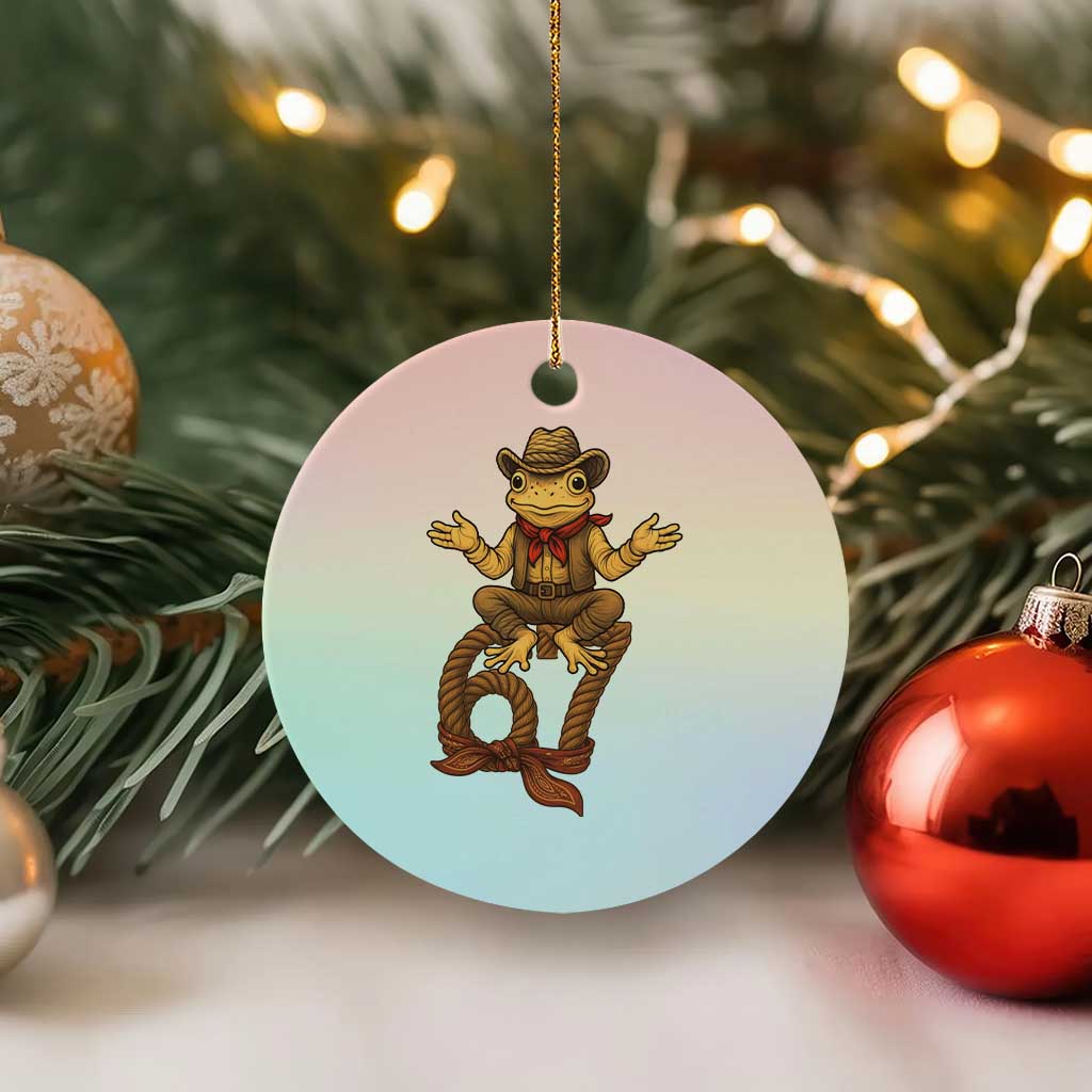 Funny Frog Cowboy Six Seven Meme Ceramic Ornament 67 Doot Doot Western Animal Trend Gift - Wonder Print Shop