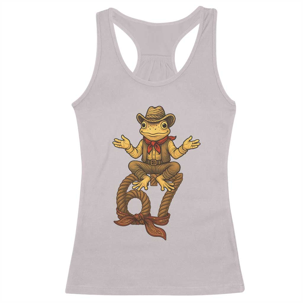 Funny Frog Cowboy Six Seven Meme Racerback Tank Top 67 Doot Doot Western Animal Trend Gift - Wonder Print Shop