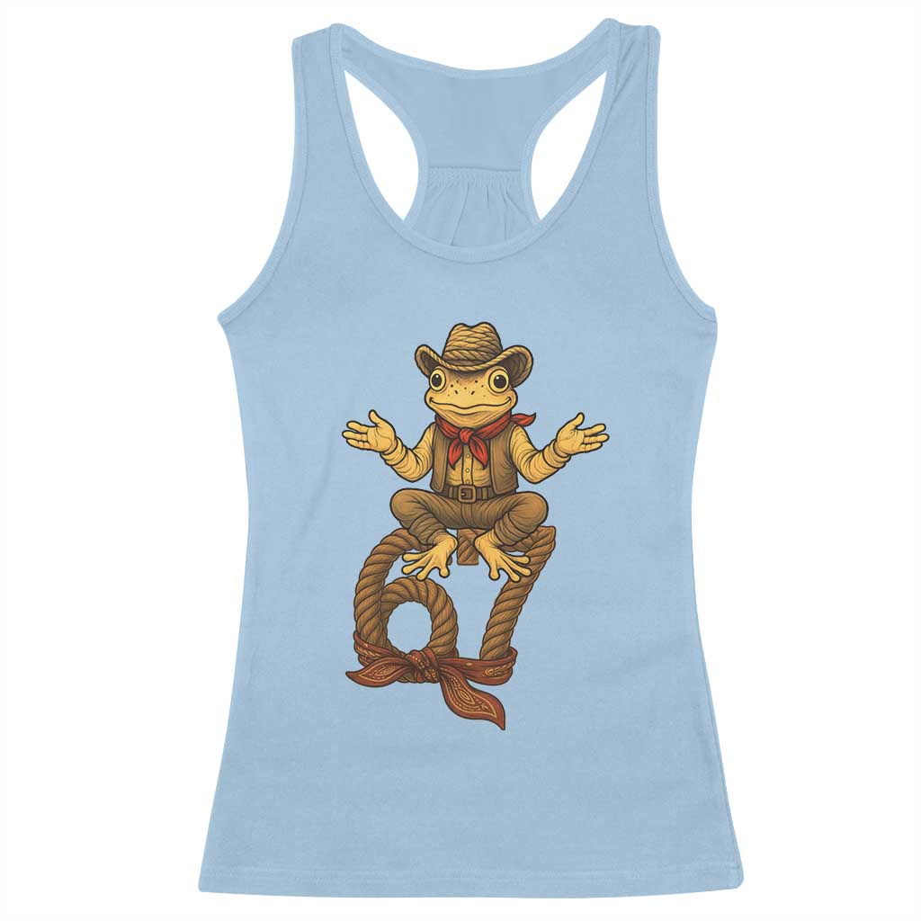 Funny Frog Cowboy Six Seven Meme Racerback Tank Top 67 Doot Doot Western Animal Trend Gift - Wonder Print Shop