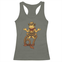 Funny Frog Cowboy Six Seven Meme Racerback Tank Top 67 Doot Doot Western Animal Trend Gift - Wonder Print Shop