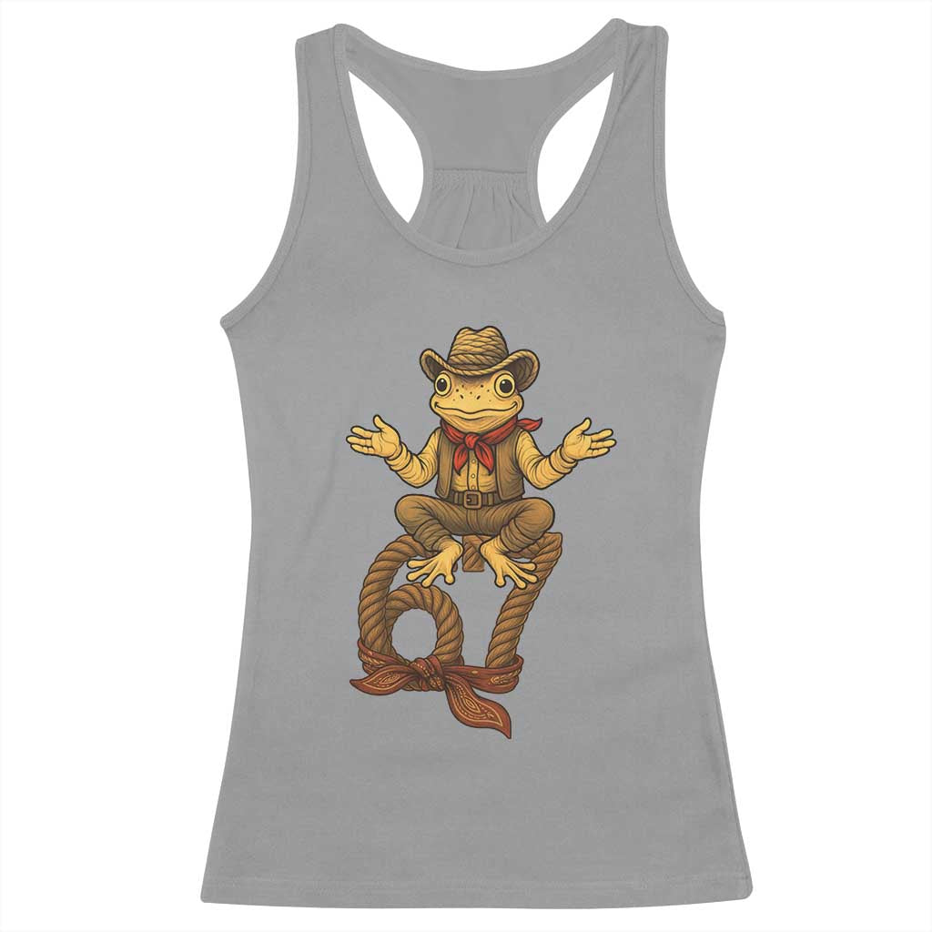 Funny Frog Cowboy Six Seven Meme Racerback Tank Top 67 Doot Doot Western Animal Trend Gift - Wonder Print Shop