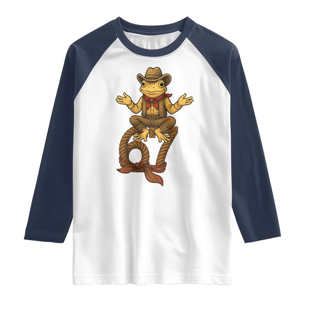Funny Frog Cowboy Six Seven Meme Raglan Shirt 67 Doot Doot Western Animal Trend Gift - Wonder Print Shop