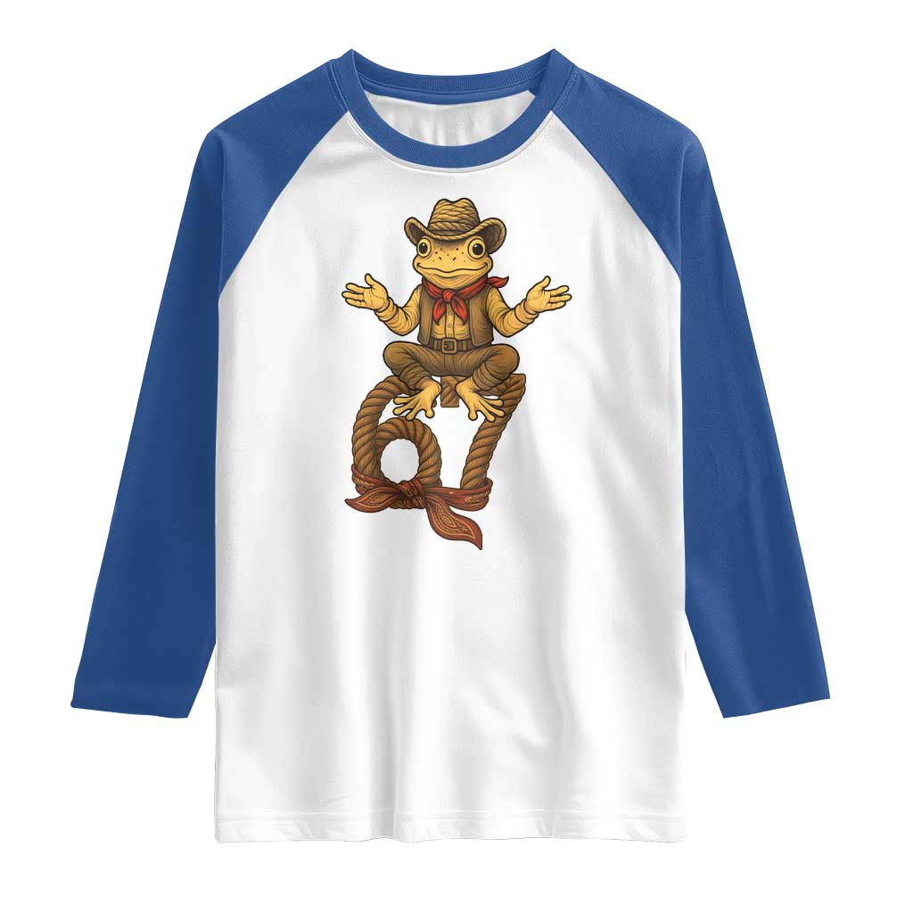 Funny Frog Cowboy Six Seven Meme Raglan Shirt 67 Doot Doot Western Animal Trend Gift - Wonder Print Shop