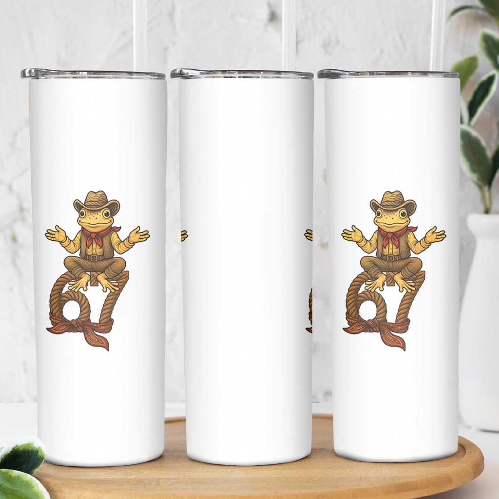 Funny Frog Cowboy Six Seven Meme Skinny Tumbler 67 Doot Doot Western Animal Trend Gift - Wonder Print Shop