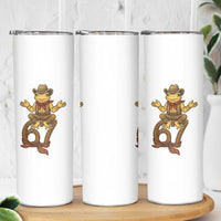 Funny Frog Cowboy Six Seven Meme Skinny Tumbler 67 Doot Doot Western Animal Trend Gift - Wonder Print Shop