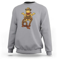 Funny Frog Cowboy Six Seven Meme Sweatshirt 67 Doot Doot Western Animal Trend Gift - Wonder Print Shop