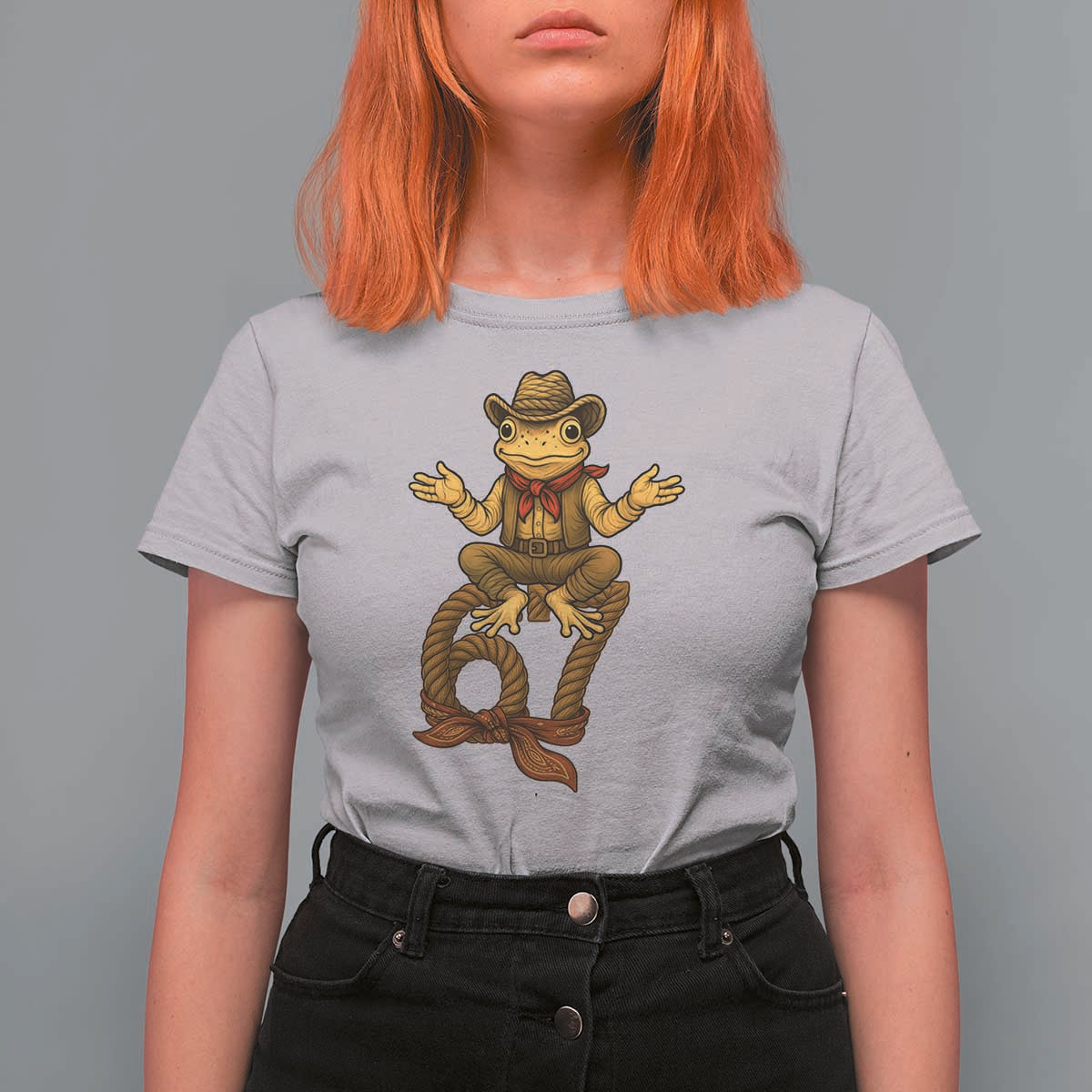 Funny Frog Cowboy Six Seven Meme T Shirt For Women 67 Doot Doot Western Animal Trend Gift - Wonder Print Shop