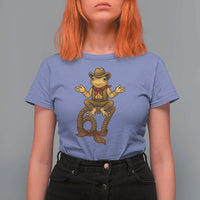 Funny Frog Cowboy Six Seven Meme T Shirt For Women 67 Doot Doot Western Animal Trend Gift - Wonder Print Shop