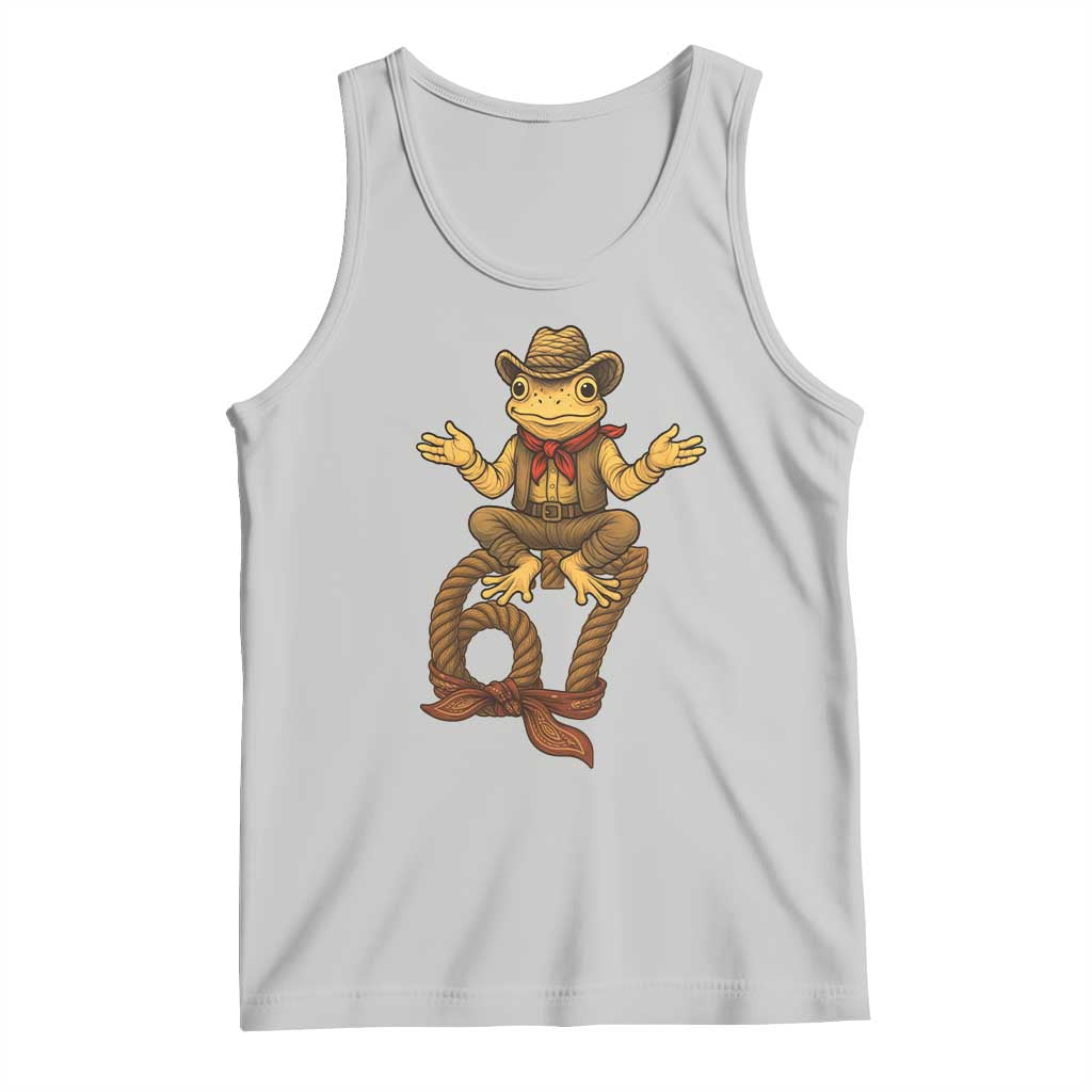 Funny Frog Cowboy Six Seven Meme Tank Top 67 Doot Doot Western Animal Trend Gift - Wonder Print Shop