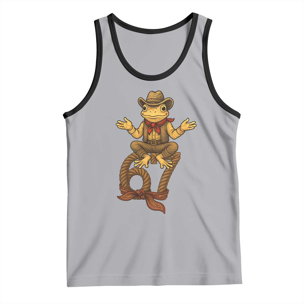 Funny Frog Cowboy Six Seven Meme Tank Top 67 Doot Doot Western Animal Trend Gift - Wonder Print Shop