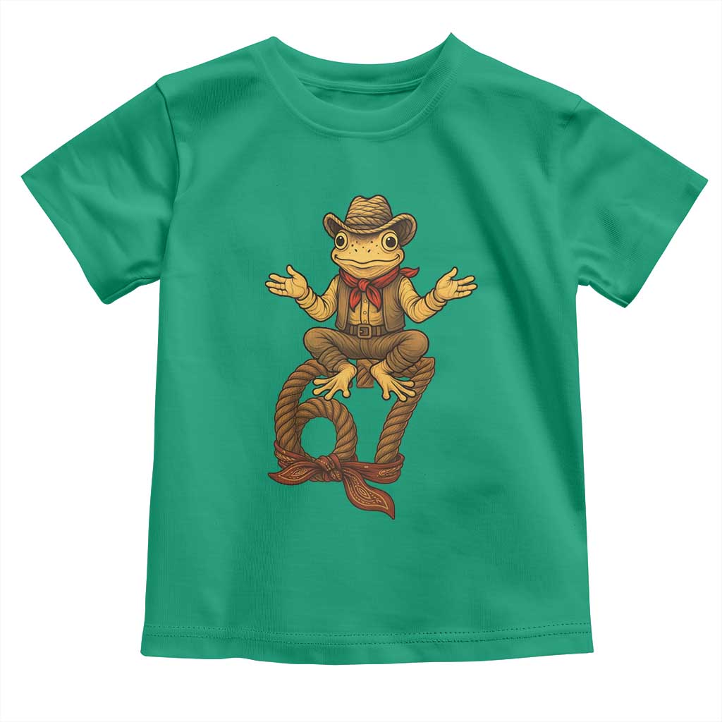 Funny Frog Cowboy Six Seven Meme Toddler T Shirt 67 Doot Doot Western Animal Trend Gift - Wonder Print Shop