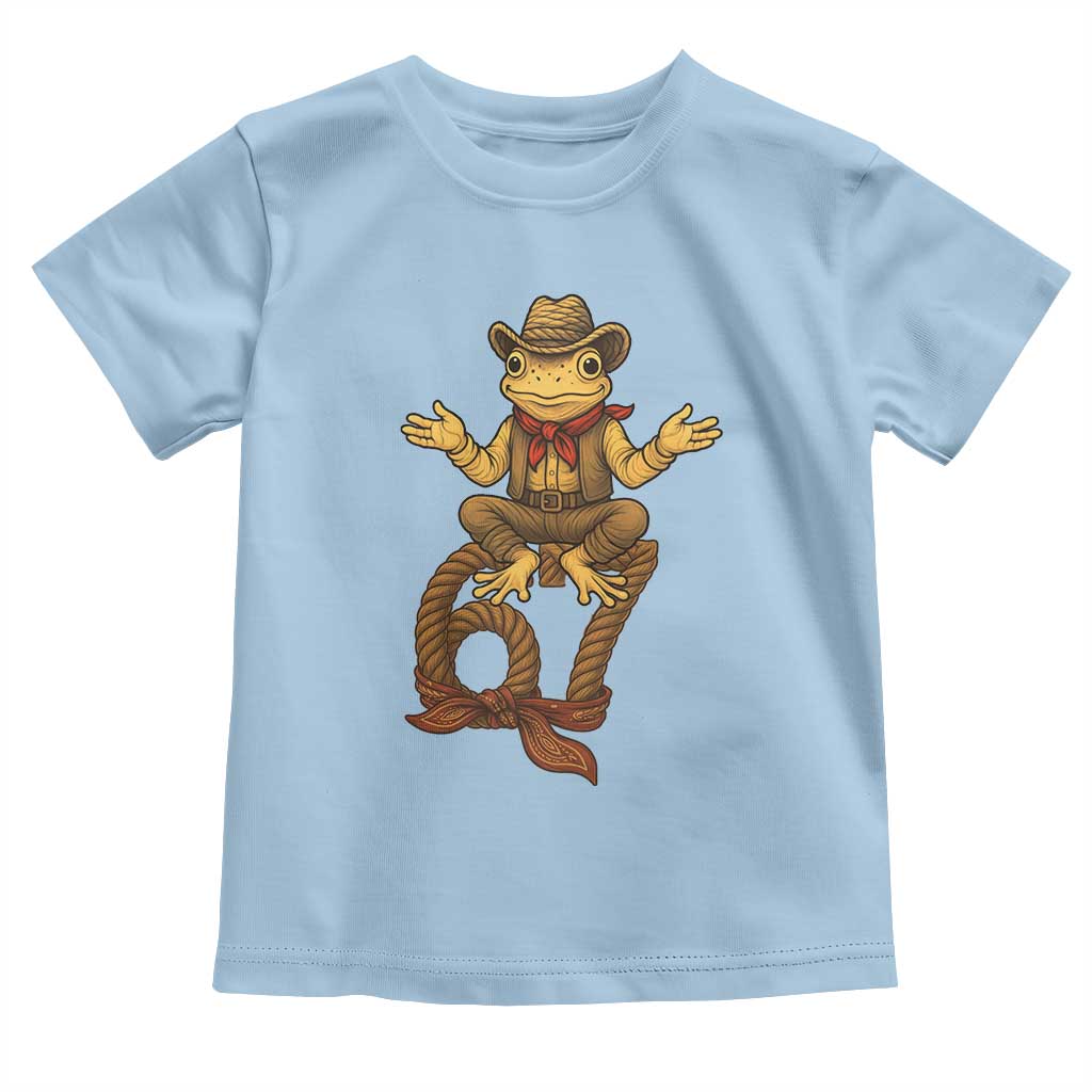 Funny Frog Cowboy Six Seven Meme Toddler T Shirt 67 Doot Doot Western Animal Trend Gift - Wonder Print Shop