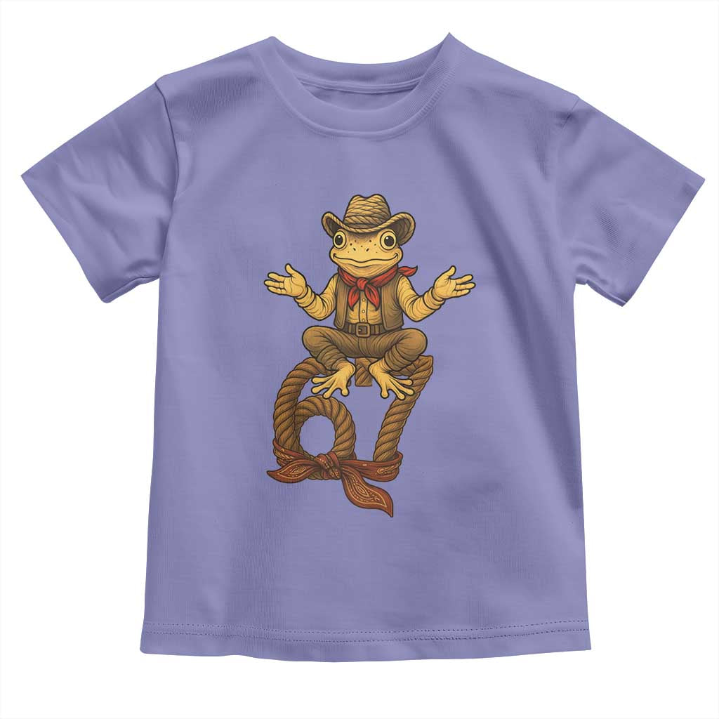 Funny Frog Cowboy Six Seven Meme Toddler T Shirt 67 Doot Doot Western Animal Trend Gift - Wonder Print Shop