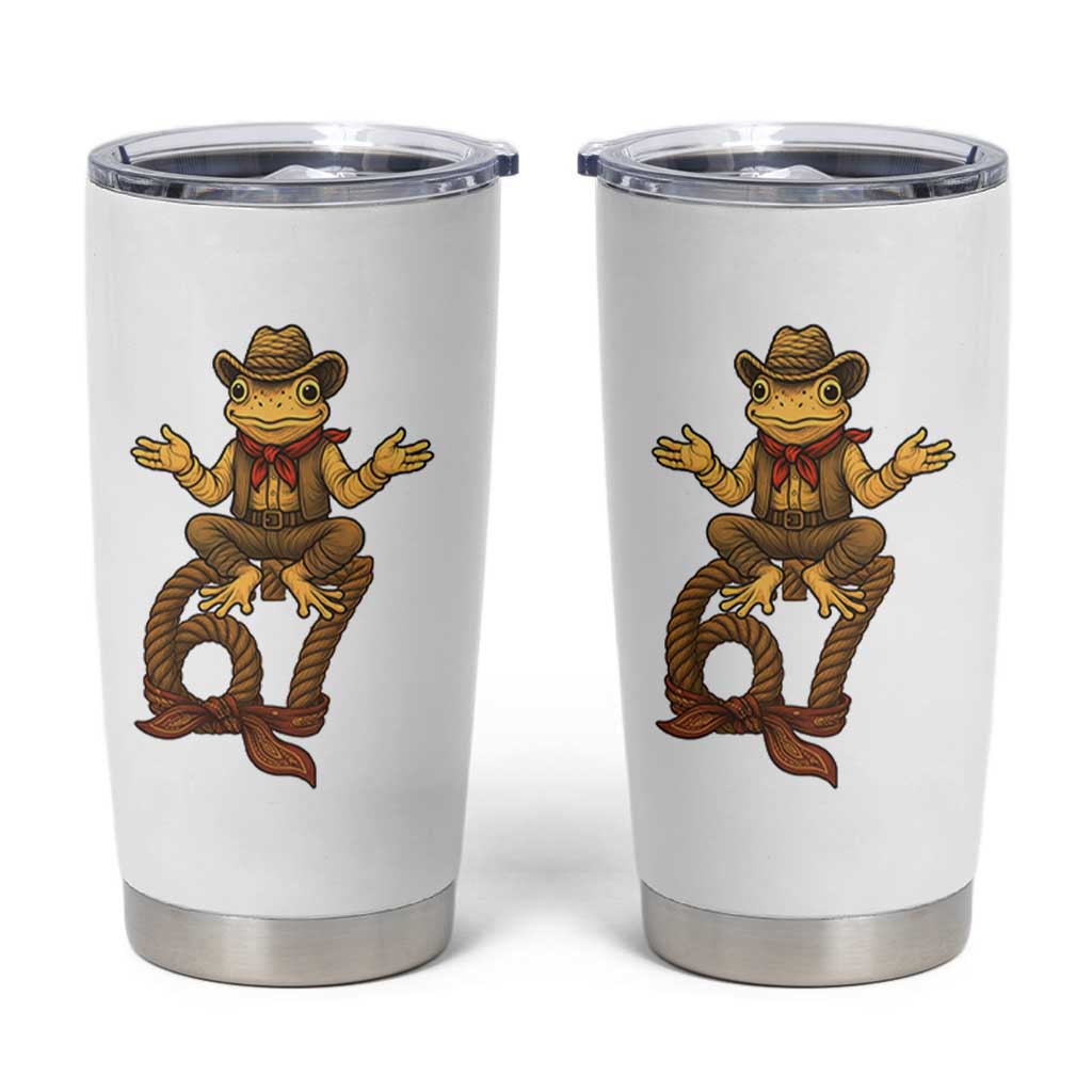 Funny Frog Cowboy Six Seven Meme Tumbler Cup 67 Doot Doot Western Animal Trend Gift - Wonder Print Shop