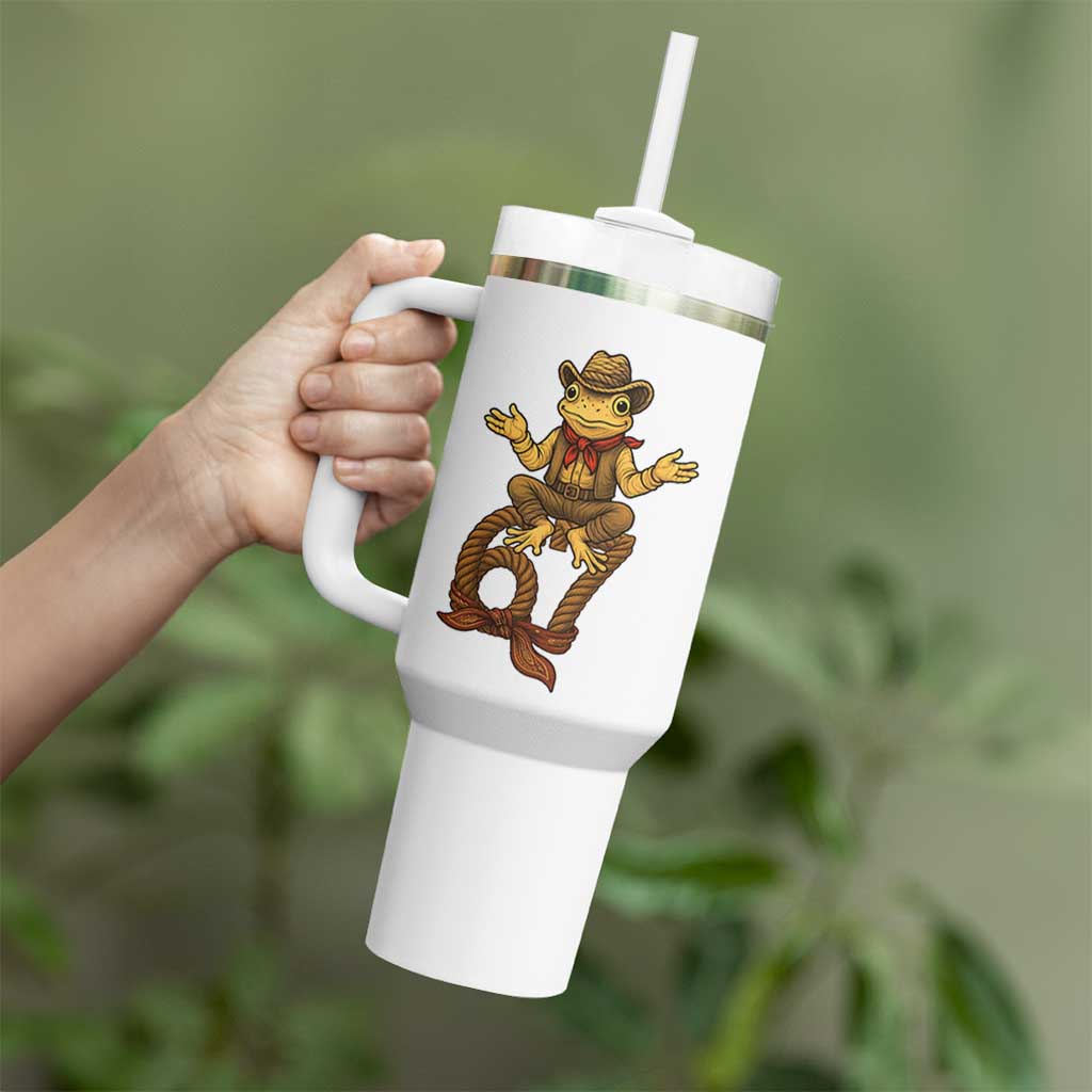 Funny Frog Cowboy Six Seven Meme Tumbler With Handle 67 Doot Doot Western Animal Trend Gift - Wonder Print Shop