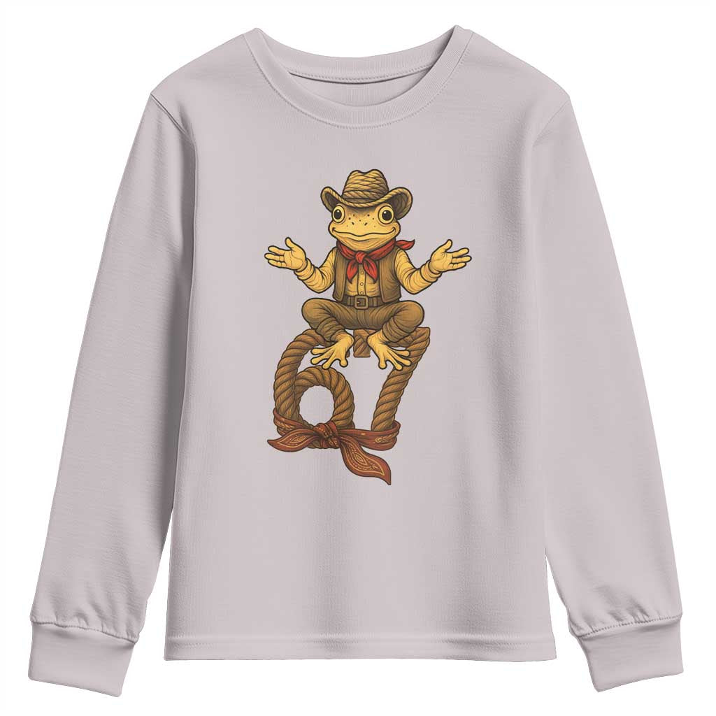 Funny Frog Cowboy Six Seven Meme Youth Sweatshirt 67 Doot Doot Western Animal Trend Gift - Wonder Print Shop