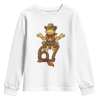Funny Frog Cowboy Six Seven Meme Youth Sweatshirt 67 Doot Doot Western Animal Trend Gift - Wonder Print Shop
